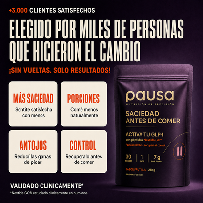 PAUSA® | Menos hambre mientras comés y menos antojos después de hacerlo